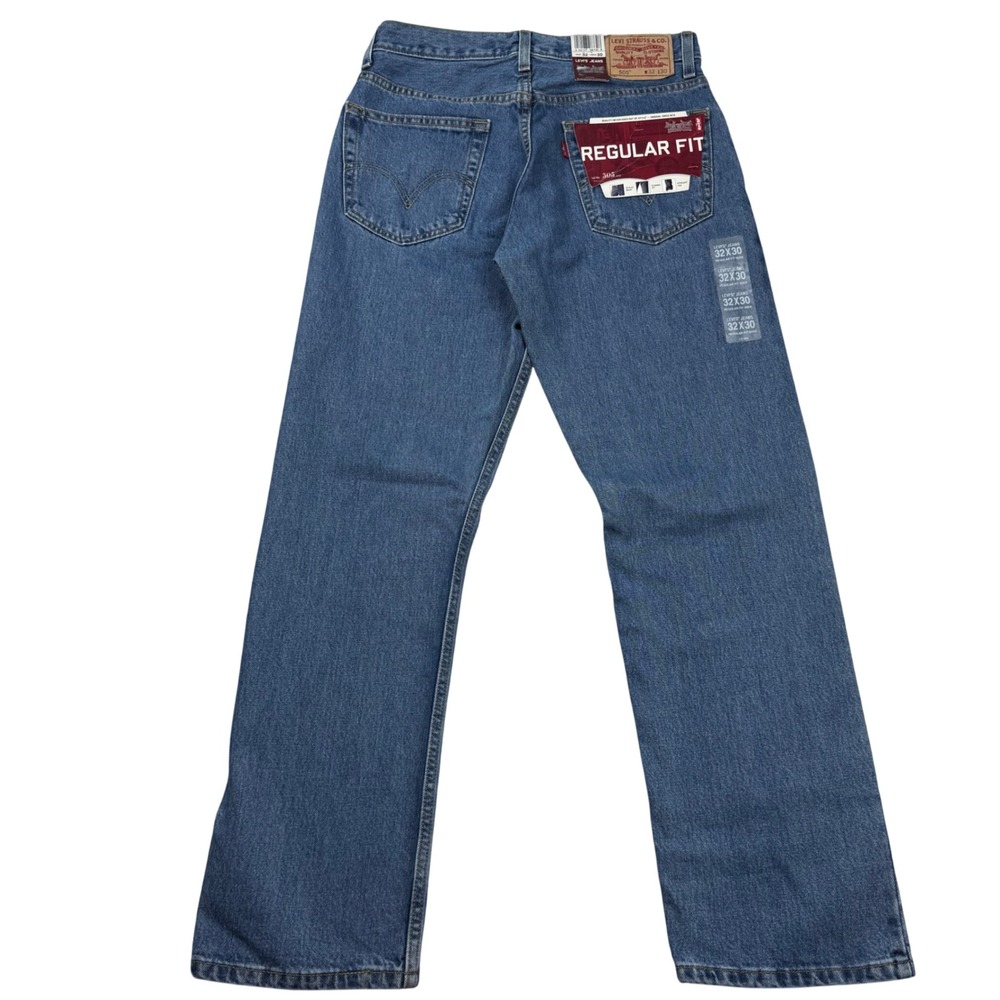 NWT VTG Levis 505 Regular Fit Jeans 32x30 Medium Wash Blue Straight Leg 2004